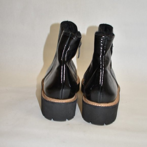 $550 Paul Green Natick Faux Fur Lined Boot LUG SOLE BLACK ZIP BLACK 10.5 (TC20) - Picture 6 of 7